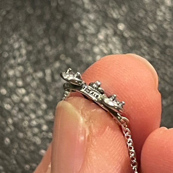 Pandora Silver Necklace with Sparkling Blue Charm Cinderella’s Carriage - Picture 8 of 8